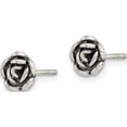 thumbnail image 2 of Sterling Silver Oxidized Flower Post Earrings (7 X 7) Made In Thailand qe14702, 2 of 5