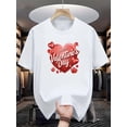 thumbnail image 2 of Happy Valentine'S Day, Pattern Printed Men'S T-Shirt, Fashionable Short-Sleeved Comfortable Versatile Summer T-Shirt, Valentine'S Day As A Gift, Daily., 2 of 7