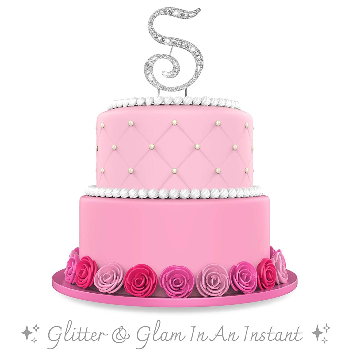 Glitter Happy Birthday Cake Topper Gold – Creative Party Ltd