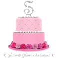 thumbnail image 3 of O'Creme Rhinestone Cake Topper - 4-Inch, Silver-Colored Letters for Wedding, Birthday, and Personalized Cakes - Sparkly Metal Alphabet Bling Decoration for Monograms, Initials, and Names - Letter N, 3 of 6