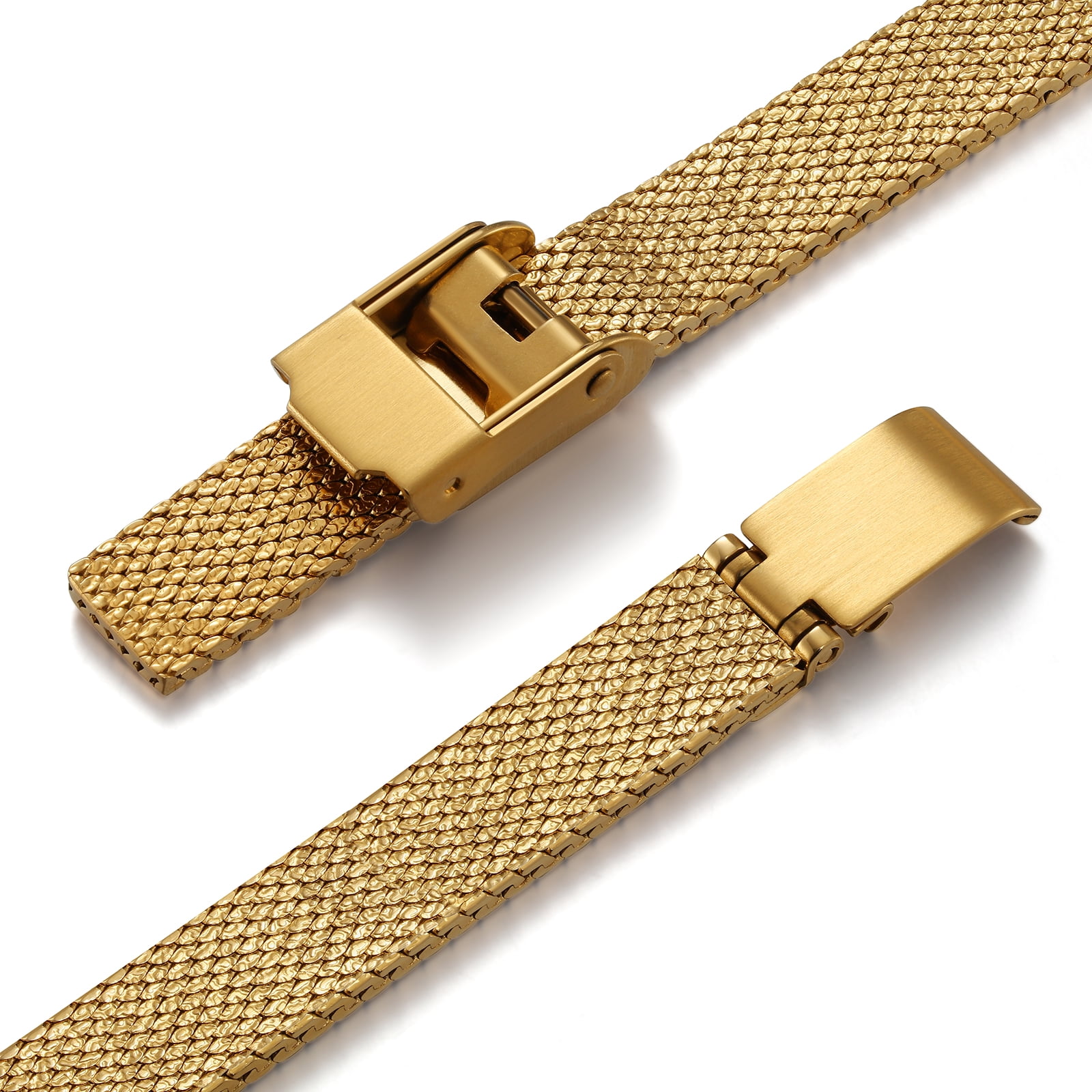 BERNY Small Gold Watches for Women, Dainty Minimalist Oval Dial, Vintage Stainless Steel Bracelet Watch, Adjustable Mesh Band, Waterproof, Luxury Ladies Analog Quartz Wrist Watch Gifts (Gold)