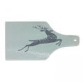 thumbnail image 1 of Christmas Cutting Board, Happy Holiday Message Written on a Deer Silhouette Snowy Winter, Decorative Tempered Glass Cutting and Serving Board, in 3 Sizes, by Ambesonne, 1 of 2