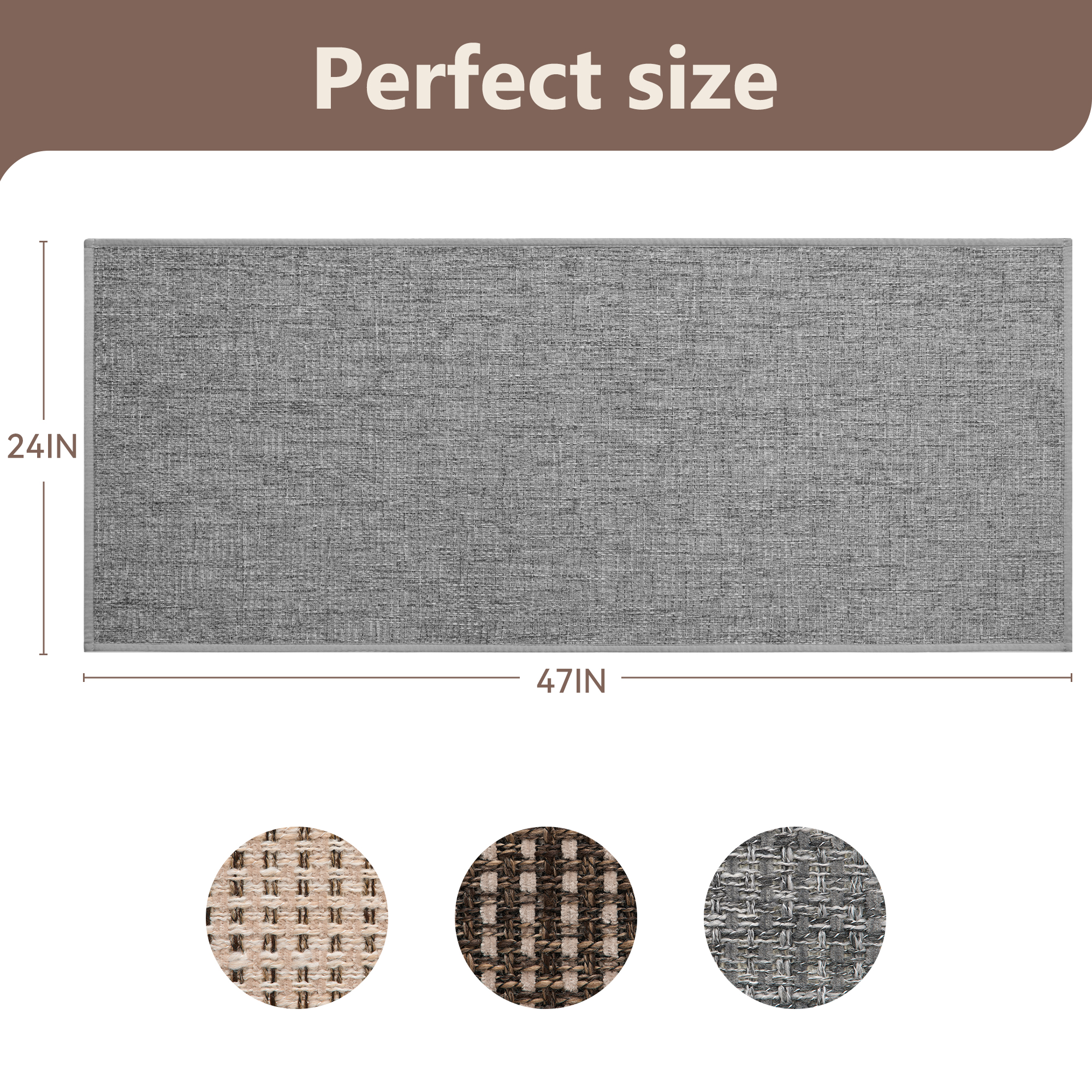 FEELHOME Door Mats for Inside 32"x47" Non Slip Rubber Welcome Mat for Inside Low-Profile Dirt Trapper Indoor Door Mats for Entryway Absorbent Washable Entry Rug Floor Mats Gray