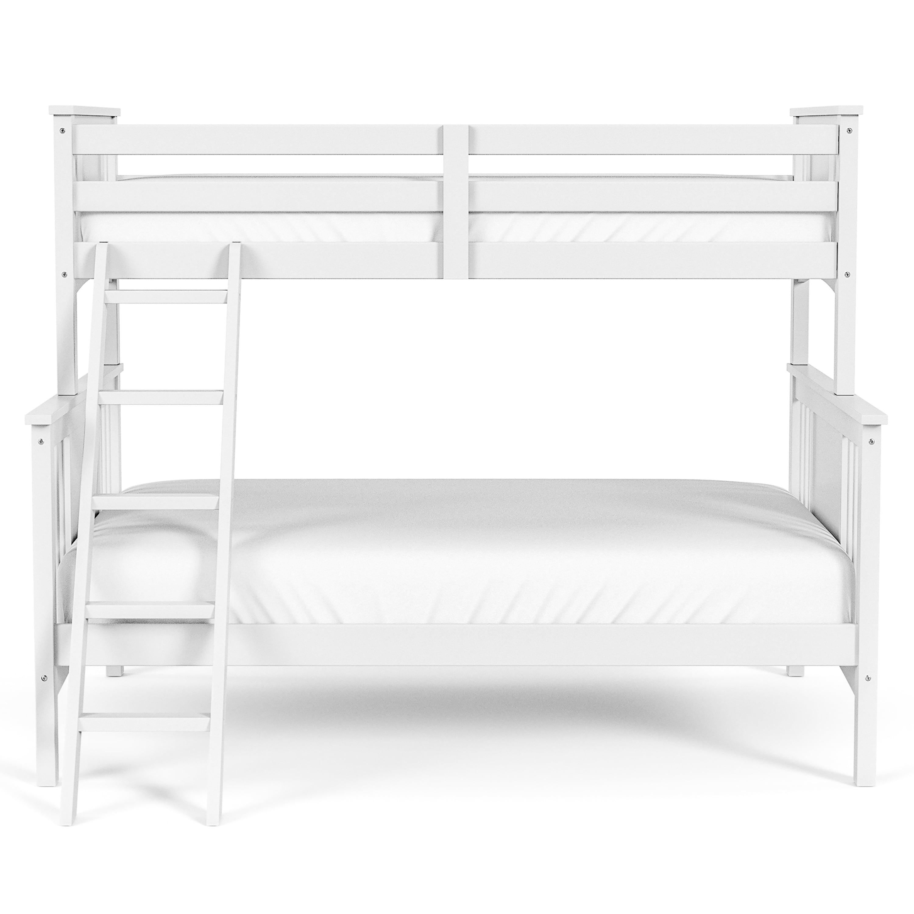 Furniture of America Lively Kids Solid Wood Twin-over-Full Detachable Bunk Bed, White