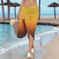 thumbnail image 6 of Staron Women's Beach Cover Up Sarong Wrap Dress Sheer Draped Adjustable Strap High Slit Casual Vacation Resort, Yellow 4XL, 6 of 7