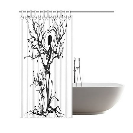 Gckg Tree Of Life Shower Curtain Skull Tree Black White Polyester Fabric Shower Curtain Bathroom Sets 66x72 Inches Walmart Canada