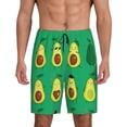 thumbnail image 1 of Balery Cartoon Fruit 1 Pantalones cortos de pijama de punto de algodón para hombre con cinturilla y bolsillos-X-Large, 1 of 6