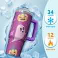 thumbnail image 4 of 30oz Halloween Tumbler with Handle, Ghost Moon Pumpkin | Print | Halloween Gifts for Girls & Boys | with Lids and Straws | Stainless Steel Insulated | Travel Coffee Mug, 4 of 5