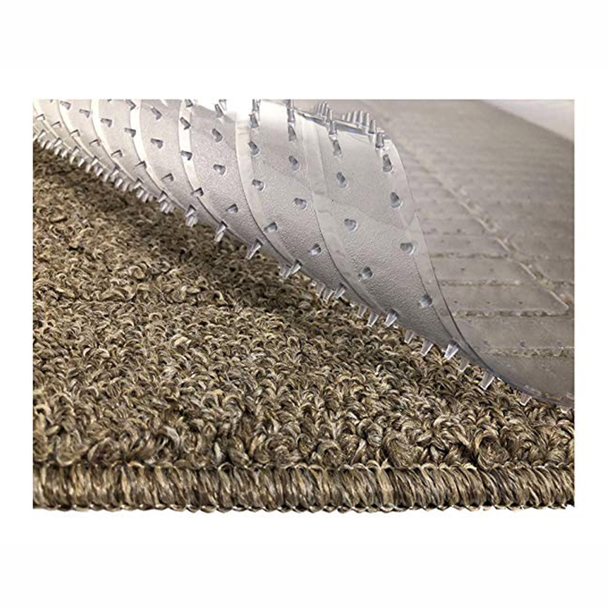 Sweet Home Stores Ribbed Multi Grip High-spike Clear Plastic Runner Rug Carpet Protector Mat, Size: 2'2\ x 10