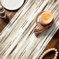 thumbnail image 3 of Brown Beige Vintage Table Runner - 108 Inch Long Retro Abstract Art Cotton and Linen Blended Dress Scarves Farmhouse Table Runner for Kitchen Dining, Coffee Table, 13" x 108", 3 of 8