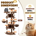 thumbnail image 3 of Merrland 73" Large Cat Tree Tower for Indoor Cats, Fan-Shaped Base Multi-Level Cat Condo with Top Perches, Cat Baskets & Sisal Scratching Posts, Leopard Print, 3 of 6