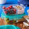 thumbnail image 5 of Pyrex MealBox 4-cup Divided Glass Food Storage Container with Turquoise Lid, Best Used for Leftover Storage and Reheating, 5 of 9
