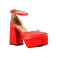 thumbnail image 2 of Zapatilla Plataforma Tacon Ancho Kuali Shoes M-801 SHANTUNG ROJO 23 al 26 cm, 2 of 5