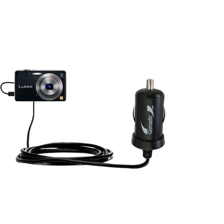 Gomadic Intelligent Compact Car / Auto DC Charger suitable for the Panasonic Lumix DMC-SZ1A - 2A / 10W power at half the size. Uses Gomadic TipExchang