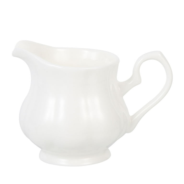 Ceramic Milk Jug White Ceramic Pitcher Small Coffee Jug Multi-function Milk Container, Size: 11.5X8X8CM
