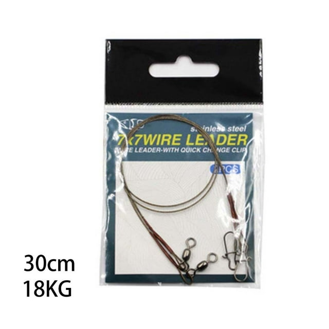 Lefu 2pcs/Pack Fishing Line Steel Wire Leader with Snap & Swivels Wire Leadcore Leash