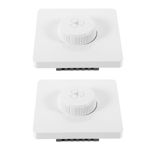 SHOWERORO 2Pcs Fan Speed Controller Plastic White Modern Design for WallMounted Switch