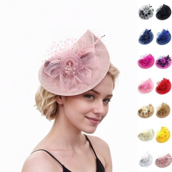 Bmisegm Fascinator for Women Elegant Exaggerated Mesh Hat Headpiece for Parties Decorations Fascinators Hats for Women One Size