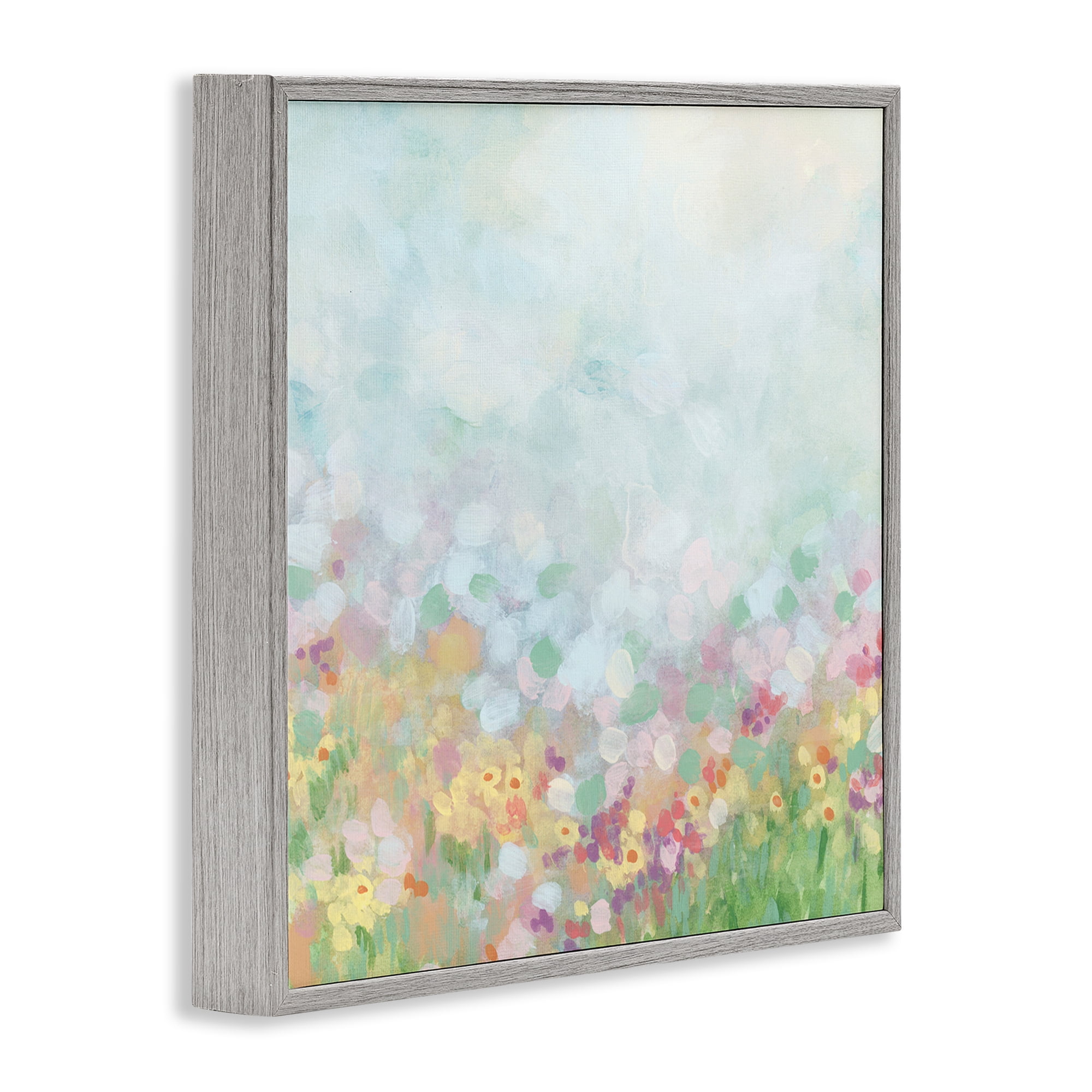 Stupell Industries Abstract Daisy Field Abstract Painting Gray Framed Art Print Wall Art, 17 x 17