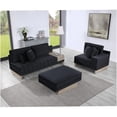thumbnail image 4 of Modular Velvet Sectional Sofa with Storage Ottoman, USB Ports & Charging Outlets in Black, 4 of 8