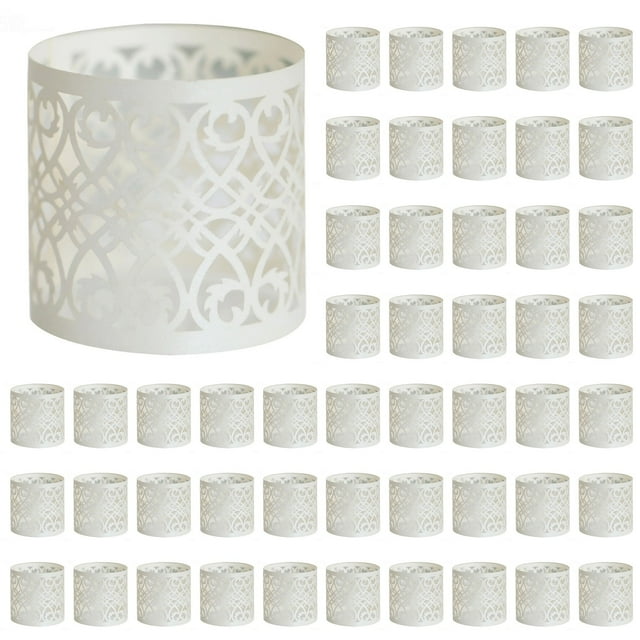Napkin Rings TASTAN Disposable Napkin Rings - 50-Pack Self-Adhesive Foil Cut-Out Rings for Wedding, Birthday, and Holiday Table Decor Easy-To-Use for Elegant Party Settings and Formal Dining, C