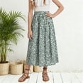 thumbnail image 2 of Rove Studio Girls Floral Print Midi Skirt, Casual A-Line Flowy Skirt With Elastic Waist, Lightweight Summer Tiered Skirt For Kids Daily Wear GN2 150, 2 of 4
