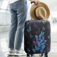 thumbnail image 2 of Black Blue Purple Butterfly Pattern Luggage Cover Fashion Suitcase Cover Baggage Covers Fit 25-28 Inch Luggage (Go Travel), 2 of 5