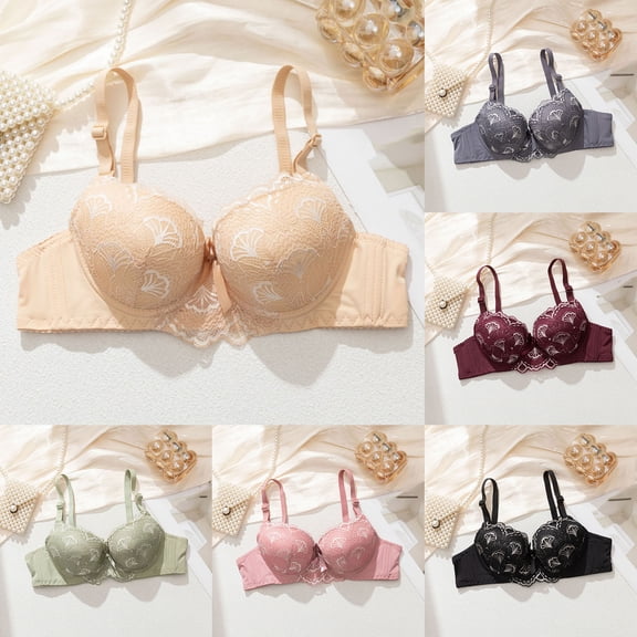 Tqyyweavej Lace Bras for Women Lightly Lined Underwire Breathable Supportive Bras Full Coverage Comfort Everyday Bras Size 34 to 38