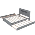 thumbnail image 5 of Queen Wood Platform Bed Mattress Foundation with LED, 2 Drawers and 1 Twin Size Trundle, Bed Frame Storage Bed w/ Wooden Slats for Boy Girl, No Box Spring Needed, 5 of 9