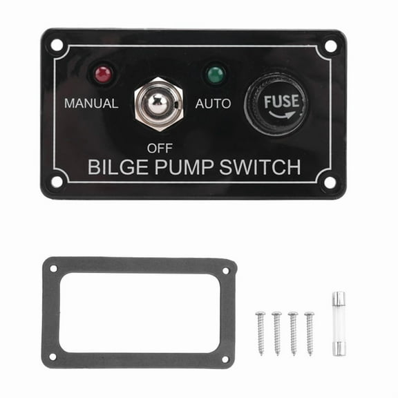 DC 12V Fused Marine Bilge Pump Switch Panel with LED Indicator Light Manual//Auto 3-Way Toggle