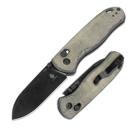 Kizer Pocket Folding Knife Drop Bear 154CM Steel Micarta Handle V3619C4