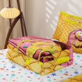 thumbnail image 5 of Homewish Girly Ball Games Zipper Full Size Comforter Sets with Fitted Sheet and 2 Pillowcases,Yellow Baseball Ice Cream Zipper Bedding Set For Kids,Reversible,4-Piece, 5 of 7