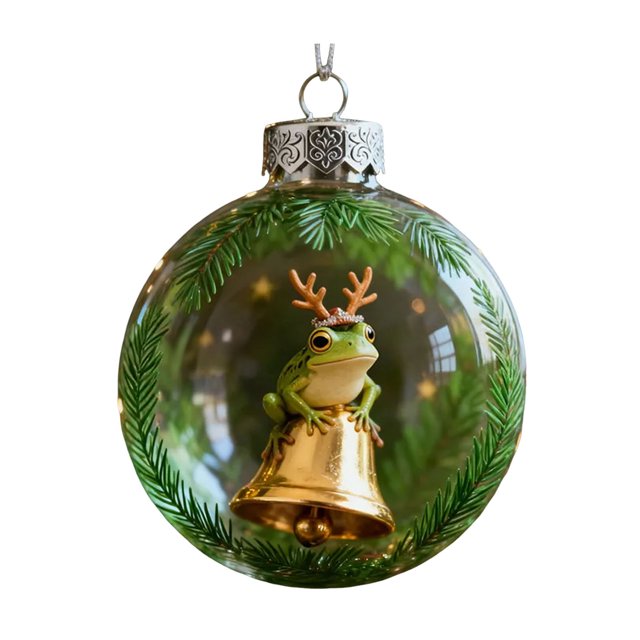 Adorno navideño de rana, colgante acrílico plano en 2D, decoración para árboles con motivos de la fauna silvestre, decoración festiva para habitaciones, regalos significativos para niños