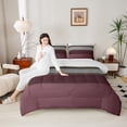 thumbnail image 6 of Manfei Girly Maroon Stripes Queen Comforter Set for Female, Modern Abstract Ombre Bedding Sets, Chic Fashion Artwork Reversible Bedding Comforter Set, Luxury Bedroom Decor, 3pcs, 6 of 9