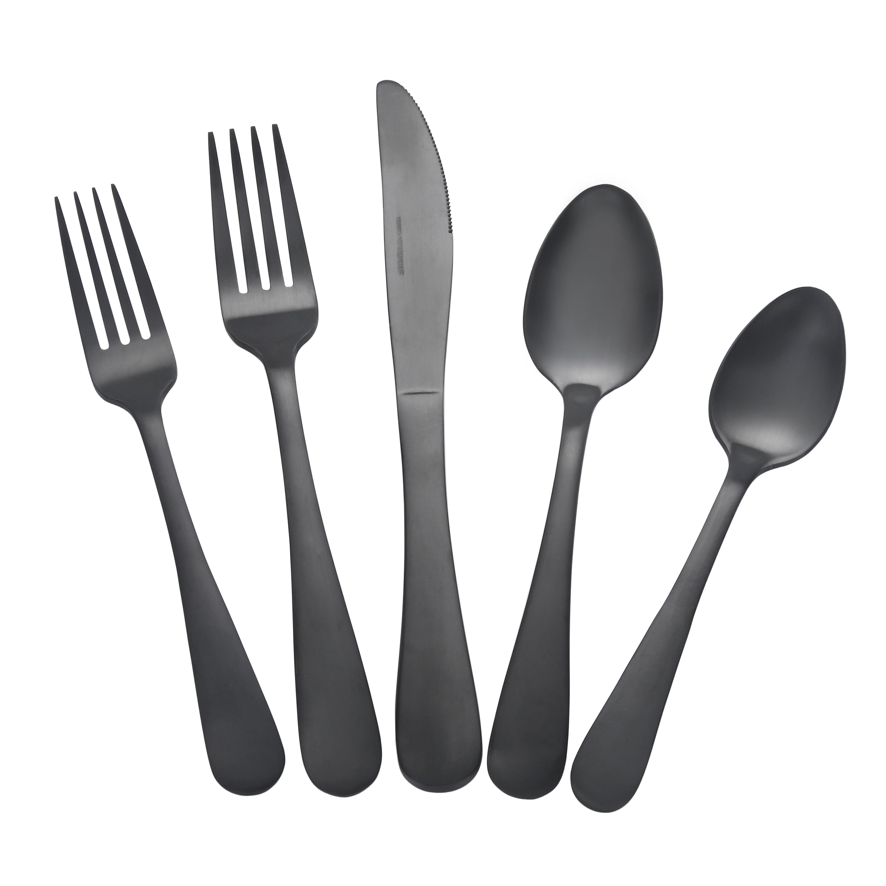 Emma Brushed Black Flatware- 20 PC Set — Myrtle & Rum