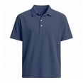 thumbnail image 3 of CHENHANN Mens Polo Shirt Short Sleeve Button Down Corduroy Shirt Loose Fit Navy Mens Fashion Shirts, 3 of 3