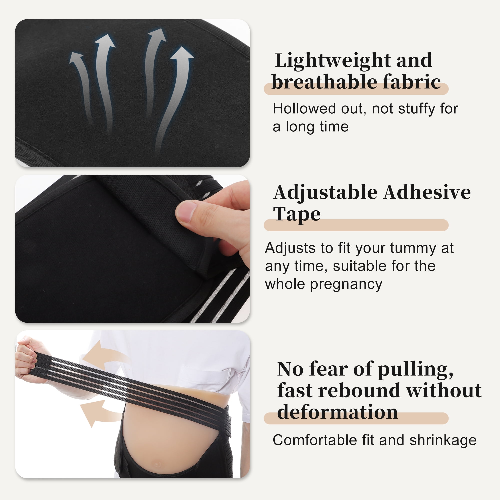 Unique Bargains Pregnancy Belly Band Breathable Support Brace Large Black