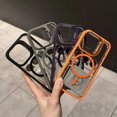 thumbnail image 4 of Étui de Protection pour Objectif Support Magnétique pour IPhone 15 12 13 14 11 Pro Max Plus Magsafe Support Anneau en Métal Transparent, 4 of 6