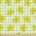 thumbnail image 2 of Exotic Fabric by the Yard, Tropical Petals on Tender Background Repetition, Upholstery Fabric for Dining Chairs Home Decor Accents, Cream Yellow Green by Ambesonne, 2 of 5
