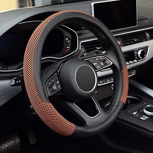 Microfiber Leather Universal Car Steering Wheel Cover 37-38cm/14.5-15inch