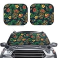 thumbnail image 2 of Hirioo Tropical Tribe Mask for 2PCS Windshield Sun Shade Foldable | Front Windshield Shade for Sun, Heat and UV Rays-Small, 2 of 6