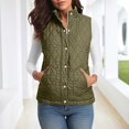 thumbnail image 4 of Women's Stand Collar Sleeveless Vest, Quilted Zip Up Vest, Lightweight Puffer Vest, Warm Winter Vest Top, Casual Outerwear Vest, Pocket Detail Sleeveless Jacket Camouflage, 4 of 9