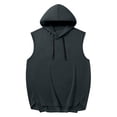 thumbnail image 6 of FRSASU Men's Workout Hoodie Solid Color Tank Tops Sleeveless Gym Hoodies Bodybuilding Muscle Shirts Dark Gray, 6 of 8