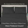 thumbnail image 2 of BedDecor - All Weather RV Camper Sheet Set (Dark Grey/35"x80"/Drop Length-21") | 600 Thread Count Egyptian cotton | 1 Piece Fitted Sheet 1 Piece Flat Sheet & 2 Piece Pillow Cover, 2 of 3