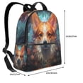 thumbnail image 4 of Lsque Cartoon Pattern Corgi Pattern Backpack – School Travel Canvas Daypack with Ergonomic Padded Straps, Multiple Compartments & Leather Handle, 4 of 5