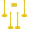 Global Industries Plastic Stanchion Kit - Yellow - 30 ft. of 2 in. HD Chain with C-Hooks - Pack of 4