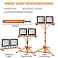 thumbnail image 6 of 21000 Lumen Work Lights with Stand, 2 Adjustable Head LED Work Light, with Adjustable and Foldable Tripod Stand, Waterproof Lamp with 6500 Kelvin Color Temperature??Oringe, 6 of 7