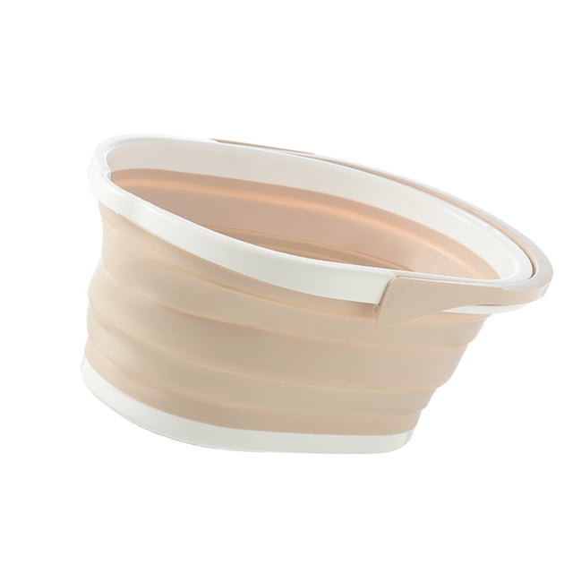 IFANLANDOR Accesorio Para Limpieza De Pisos Cubeta Plegable De Plástico Color Beige