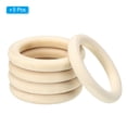 thumbnail image 3 of Unique Bargains 100mm Wooden Rings for Crafts, 5 Pack Natural Wood Rings Unfinished Wood Loop Circle, 3 of 8