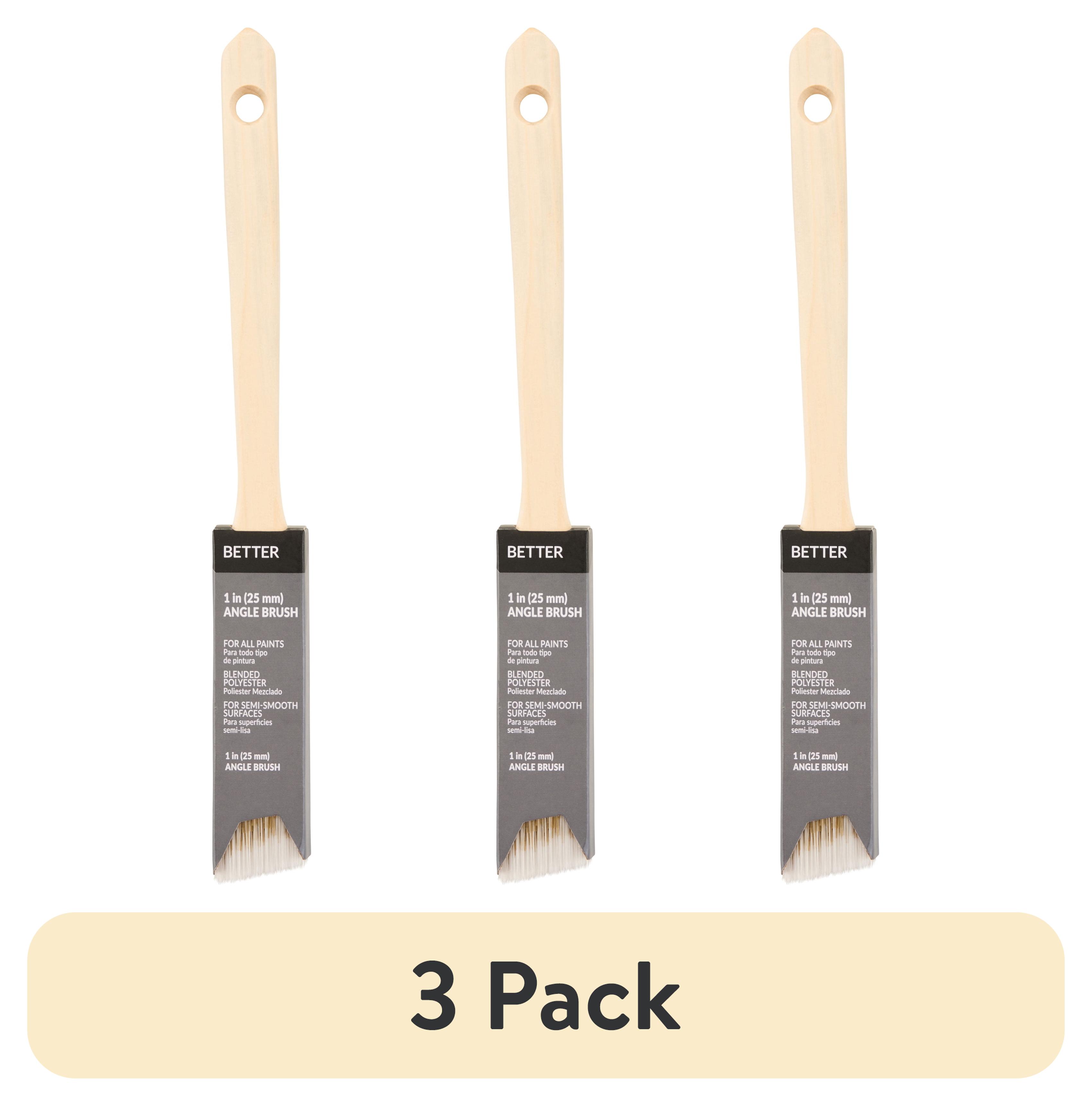 Better 1-Inch Blended Polyester Angle Paint Brush (3-Pack)